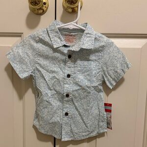 Cat & Jack Light Blue Floral Button Down Shirt